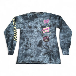 Santa Cruz Shirt Adult SMALL Gray Tie Dye Long Sleeve Skater